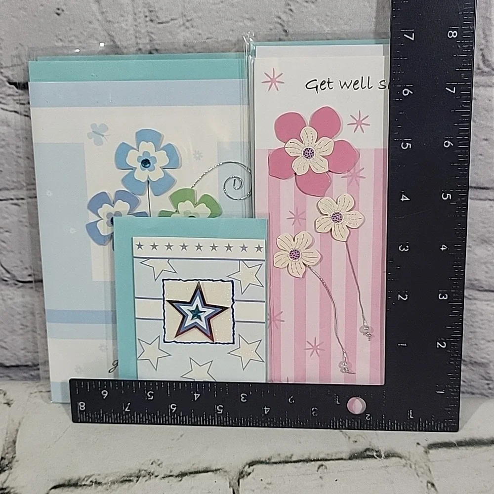 New 3D Greeting Cards Lot Of 5‎ Sympathy Condolences Get Well Soon Envelopes